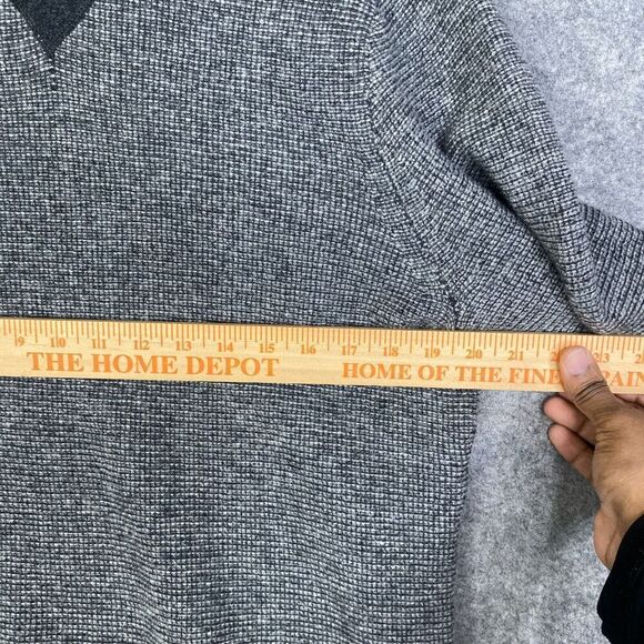 J. Crew Men Sweater M Gray Contrast Hem Pullover Knit Textured Preppy Golf - Picture 7 of 9